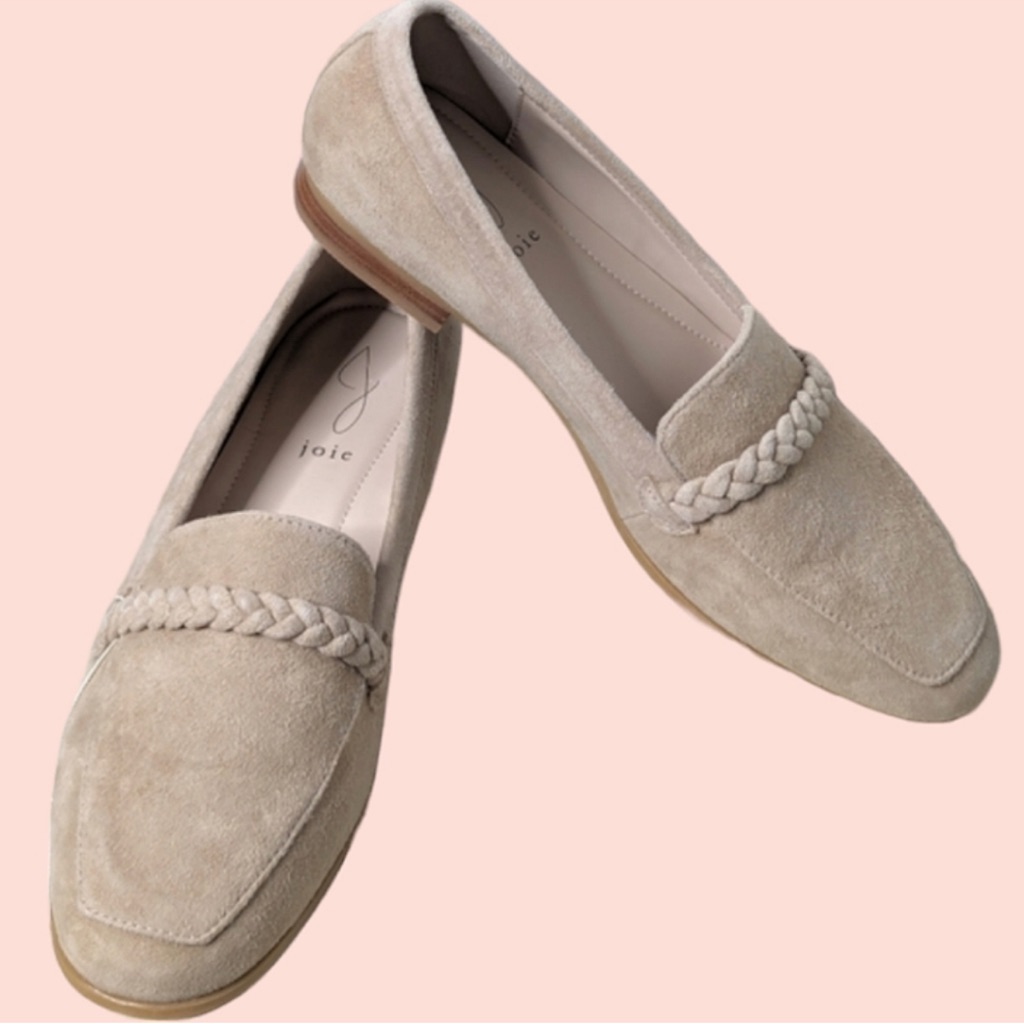 Joie Tan Suede Braided Loafers